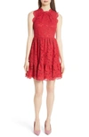 KATE SPADE POPPY FIELD LACE FIT & FLARE DRESS,NJMU8945