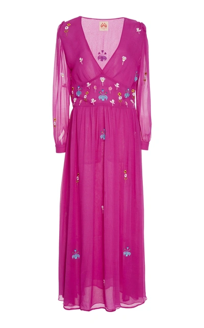 Le Sirenuse Positano Alessandra Sheer Maxi Dress In Floral | ModeSens