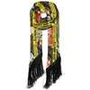 OFF-WHITE PRINTED FRINGED SILK SCARF