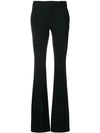 Alexander Mcqueen Grain De Poudre Wool Flared Pants In Black