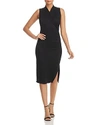 T TAHARI WELMA RUCHED KNIT DRESS,F6520608