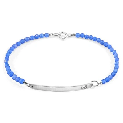 Anchor & Crew Blue Agate Purity Silver & Stone Bracelet