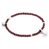 ANCHOR & CREW RED GARNET TROPIC SILVER & STONE BRACELET