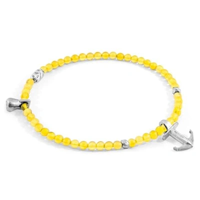 Anchor & Crew Yellow Amber Tropic Silver & Stone Bracelet