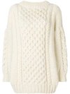 I LOVE MR MITTENS I LOVE MR MITTENS CABLE-KNIT SWEATER - WHITE