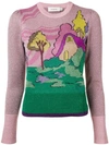 COACH COACH SPOOKY COTTAGE CREW NECK SWEATER - PINK