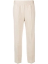 AGNONA AGNONA CONTRAST WERST PULL-ON TROUSERS - NEUTRALS