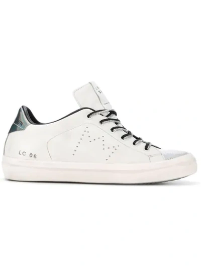 Leather Crown Perforated Logo Trainers - White