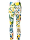 DOLCE & GABBANA MAJOLICA PRINT TROUSERS