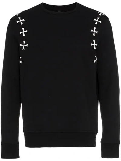 Neil Barrett Military Cross Detail Sweatshirt In Black