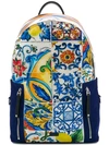 DOLCE & GABBANA DOLCE & GABBANA SICILIAN PRINT BACKPACK - WHITE