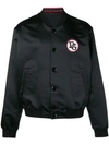 DOLCE & GABBANA DOLCE & GABBANA PATCH DETAIL BOMBER JACKET - BLACK