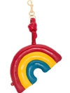 ANYA HINDMARCH ANYA HINDMARCH BLUE, YELLOW AND RED CHUBBY RAINBOW LEATHER CHARM KEYRING - MULTICOLOUR
