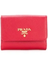 Prada Kartenetui Mit Logo-schild In Red