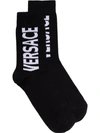 VERSACE VERSACE LOGO SOCKS - BLACK