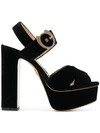 CHARLOTTE OLYMPIA VELVET PLATFORM SANDALS