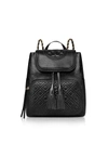 TORY BURCH BLACK QUILTED LEATHER FLEMING BACKPACK,10638163