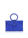 COMPLET ROYAL BLUE SUEDE VALERY MINI CLUTCH BAG W/SHOULDER STRAP,10638092