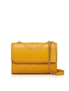 Tory Burch Small Fleming Leather Convertible Shoulder Bag - Yellow In Day Lily Yellow/gold