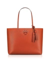 TORY BURCH MCGRAW DESERT SPICE TEXTURED LEATHER TOTE BAG,10638144
