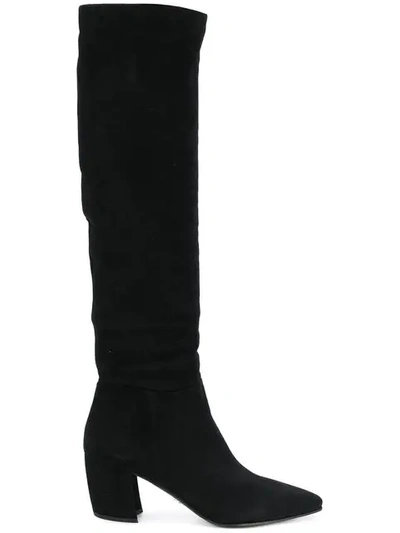 Prada Black 110 Suede Knee Boots