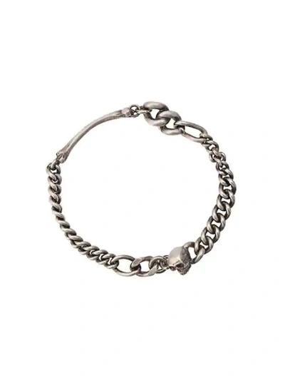 Werkstatt:münchen Werkstatt Munchen Bracelet Fine Skull M2601 Tw In Silver