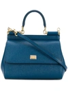 Dolce & Gabbana Handbag From The Sicily Line In Small Size In Blue