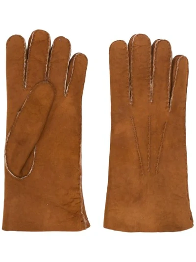 Eleventy Classic Gloves In Brown
