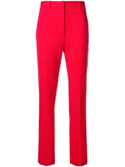 Hache High Waist Cigarette Trousers In Red