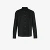 Balmain Logo Embroidered Cotton Long Sleeve Shirt In Black