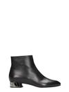 CASADEI BLACK CALF LEATHER ANKLE BOOTS,10638232