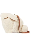 LOEWE Bunny leather-trimmed shearling shoulder bag