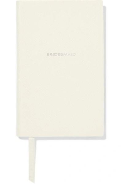 Smythson Panama Mummy To Be Textured-leather Notebook In White