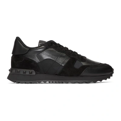 Valentino Garavani Garavani Camouflage Rockrunner Trainers In Black