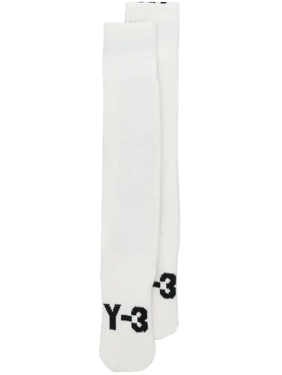 Y-3 Logo Wool-blend Socks In White