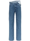Y/PROJECT Y / PROJECT FOLD OVER WAIST JEANS - BLUE