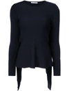 OSCAR DE LA RENTA OSCAR DE LA RENTA CAPE-EFFECT SWEATER - BLACK