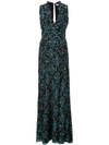 ALTUZARRA ALTUZARRA FLORAL FLARED MAXI DRESS - BLACK