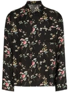 HAIDER ACKERMANN BLACK FLORAL PRINT LONG SLEEVE SHIRT