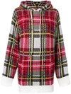 R13 CASHMERE CHECKED HOODED SWEATER