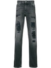 ALEXANDER MCQUEEN DISTRESSED SLIM JEANS