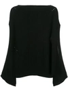 NILI LOTAN CUT-DETAIL DRAPED SWEATER