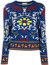 MIAHATAMI MIAHATAMI FLORAL EMBROIDERED SWEATER - BLUE