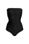 MIKOH WOMAN STRAPLESS STRAP-DETAILED SWIMSUIT BLACK,GB 14693524282957077