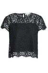 MILLY WOMAN CORDED LACE TOP BLACK,GB 5016545970265823