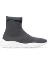 PRADA PRADA HIGH TOP SOCK trainers - GREY