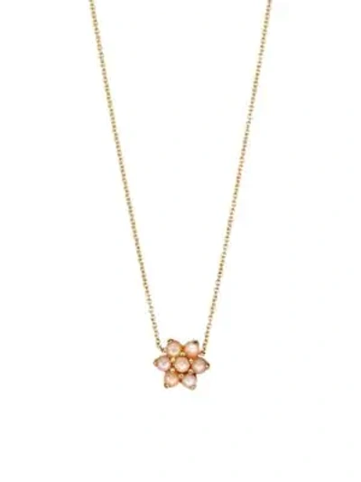 Ginette Ny Fallen Sky Pink Mother-of-pearl Star Pendant Necklace In Rose Gold