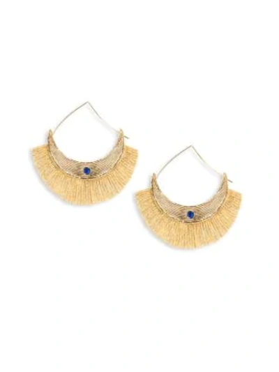 Aurelie Bidermann Azzura Fringed Earrings In Yellow Gold