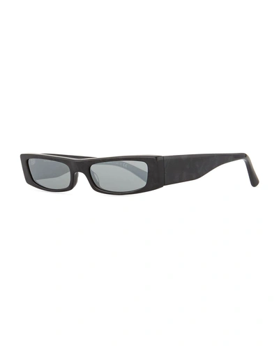 Alain Mikli Edwidge Narrow Rectangular Sunglasses - Black