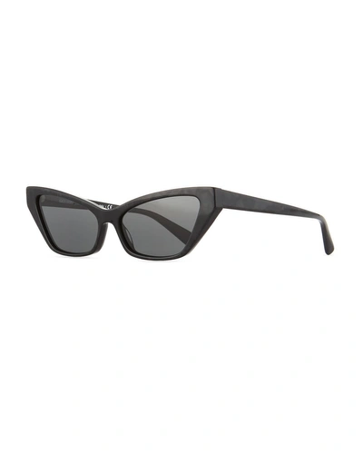 Alain Mikli Le Matin Acetate Cutoff Cat-eye Sunglasses In Black